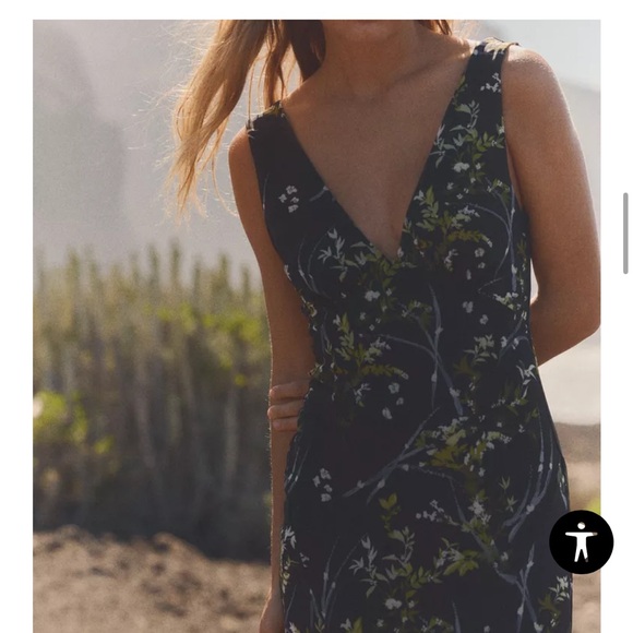 Zara Black Mesh Dress V-Neck Maxi dress - Picture 3 of 5